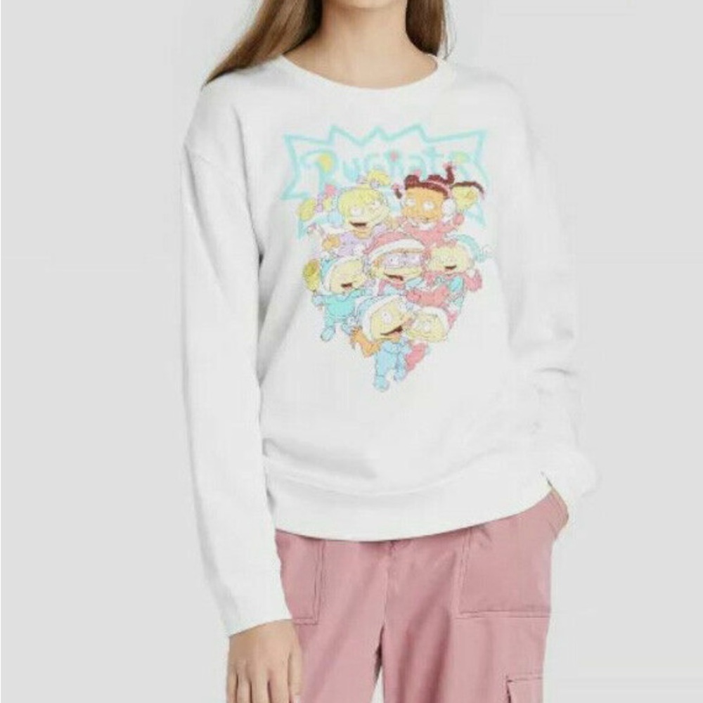 Women’s Rugrats Graphic Sweatshirt-White-Large